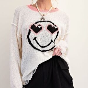 NEW! Easel Smiley Face Sweater